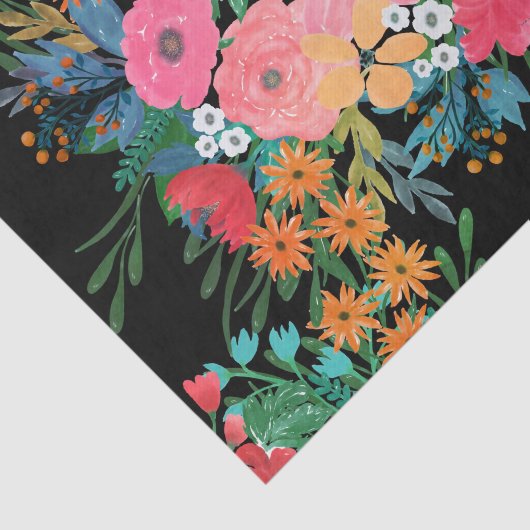 ピンクエレガントウウォータカラーフローラブーケデザイン 薄葉紙 (詳細)