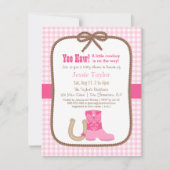 ピンクエレガントウエスタンテーマベビーシャワー招待状 招待状 (正面)