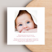 ピンクエレガントウォーターカラーフォトガール誕生 案内状