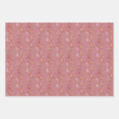 ピンクエレガントウォーターカラーフラミンゴイラストレーション ラッピングペーパーシート (正面3)