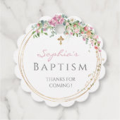 ピンクエレガントウォーターカラーフローラガールバプティスファヴォウ フェイバータグ (裏面)