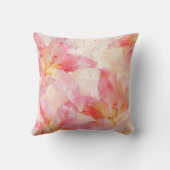 ピンクエレガントウオーターカラーリリーフローラ装飾用クッション クッション (裏面)
