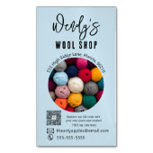 ピンクエレガントウールショップワークショップ名刺 マグネット名刺 (正面縦)