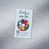 ピンクエレガントウールショップワークショップ名刺 マグネット名刺 (インサイチュ)