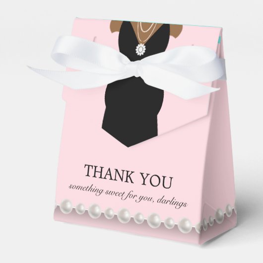 ピンクエレガントエスニックティファニープリンセスベビーシャワー フェイバーボックス (正面サイド)