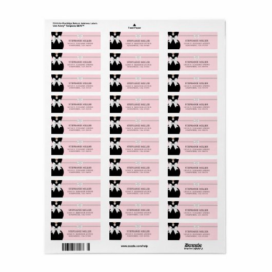 ピンクエレガントエスニファンシーカルティファニー差出人住所 ラベル (フルシート)