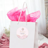 ピンクエレガントエンジェルガールバプテスマ《キリスト教》洗礼式や命名式 ラウンドシール