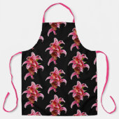 ピンクエレガントオリエンタルタルタルタルガザーユリ花 エプロン (正面)
