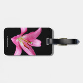 ピンクエレガントオリエンタルリリーリリアムスターガーザー花 ラゲッジタグ (裏面横)