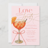 ピンクエレガントオレンジアペロルスピリッツブライダルシャワー 招待状 (正面)