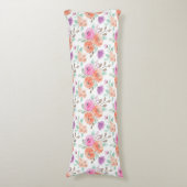 ピンクエレガントオレンジパープルウォーター色フローラ白 ボディピロー (正面縦)