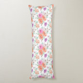 ピンクエレガントオレンジパープルウォーター色フローラ白 ボディピロー (裏面 (縦))