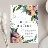 ピンクエレガントオレンジランヌカルスフローラ結婚ズ 招待状