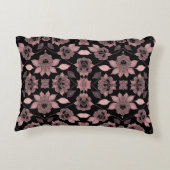 ピンクエレガントオンブラックレースヴィンテージスタイル アクセントクッション (裏面)