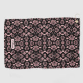 ピンクエレガントオンブラックレースヴィンテージスタイル ゴルフタオル (横)