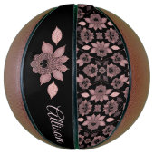 ピンクエレガントオンブラックレースヴィンテージスタイル バスケットボール (縦)