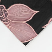 ピンクエレガントオンブラックレースヴィンテージスタイル フリースブランケット (角)