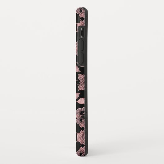 ピンクエレガントオンブラックレースヴィンテージスタイル Case-Mate iPhoneケース (裏面/左)