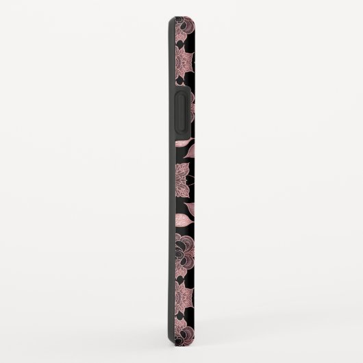 ピンクエレガントオンブラックレースヴィンテージスタイル Case-Mate iPhoneケース (裏面/右)