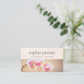 ピンクエレガントオーキッドフローラ美しい 名刺 (スタンド正面)