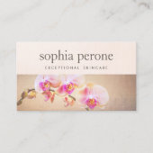 ピンクエレガントオーキッドフローラ美しい 名刺 (正面)