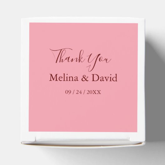 ピンクエレガントオーキッド花模様結婚式の引き出物ボックス フェイバーボックス (上部)