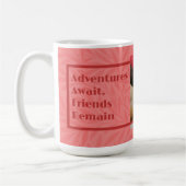 ピンクエレガントカスタムに動く友達への贈り遠くに物 コーヒーマグカップ (左)