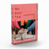 ピンクエレガントカスタムに動く友達への贈り遠くに物 フォトブロック (左)