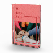 ピンクエレガントカスタムに動く友達への贈り遠くに物 フォトブロック (右)