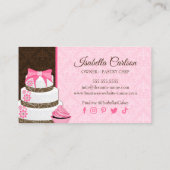 ピンクエレガントカップケーキ及びケーキデザートベーカリー 名刺 (裏面)