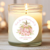 ピンクエレガントカボチャ赤ちゃんシャワーお願い ラウンドシール