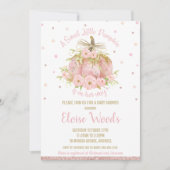 ピンクエレガントカボチャ赤ちゃんシャワー少女 招待状 (正面)