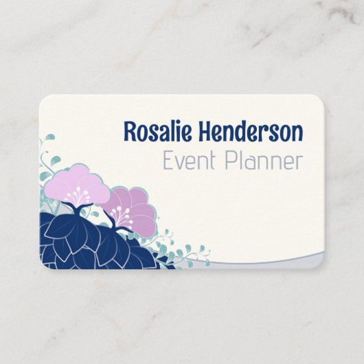 ピンクエレガントカメリアパーソナライズされた 名刺 (正面)