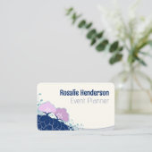 ピンクエレガントカメリアパーソナライズされた 名刺 (スタンド正面)