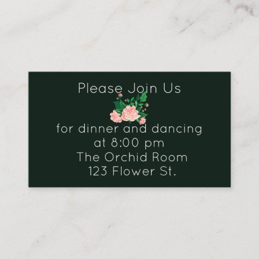 ピンクエレガントカメリア披露宴 エンクロージャーカード (正面)