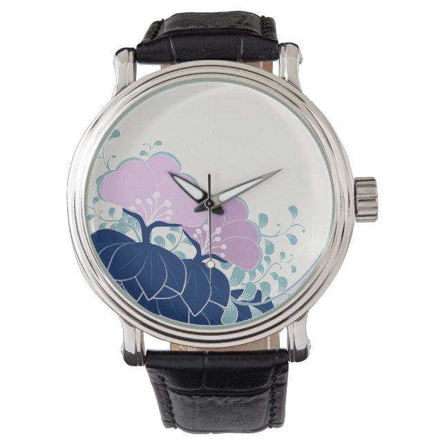 ピンクエレガントカメリア 腕時計 (正面)