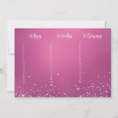 ピンクエレガントガウングリッター18誕生日 招待状 (裏面)