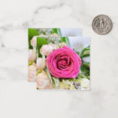 ピンクエレガントガーデンバラフローラ花 ノートカード (正面/裏面インサイチュ)