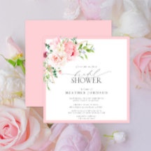 ピンクエレガントガーデンフラワーズブライダルシャワー