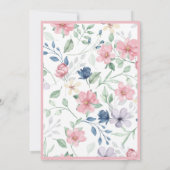 ピンクエレガントガーデンフラワーブライダルシャワーインビタティ 招待状 (裏面)