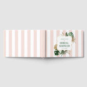 ピンクエレガントガーリーストライプブライダルシャワー ゲストブック (全面)