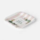 ピンクエレガントガーリーストライプブライダルシャワー ペーパープレート (傾斜あり)