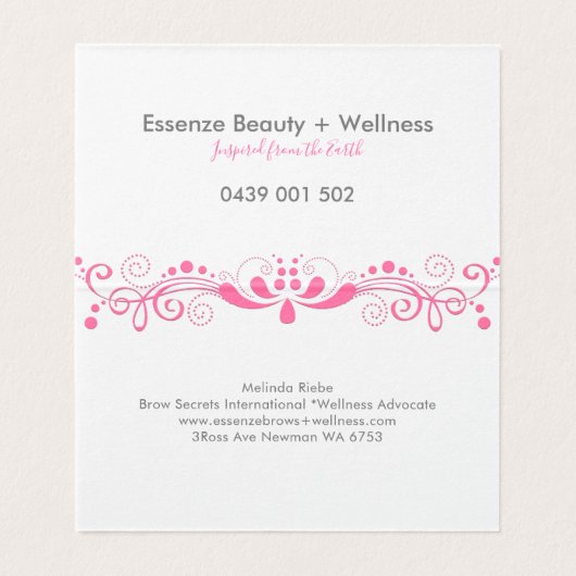 ピンクエレガントガーリースワールレース 名刺 (内部フラット)