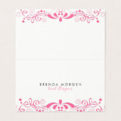 ピンクエレガントガーリースワールレース 名刺 (外部フラット)