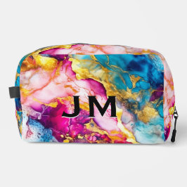 ピンクエレガントガーリーターコイズ大理石アートアクセサリー ドップキット