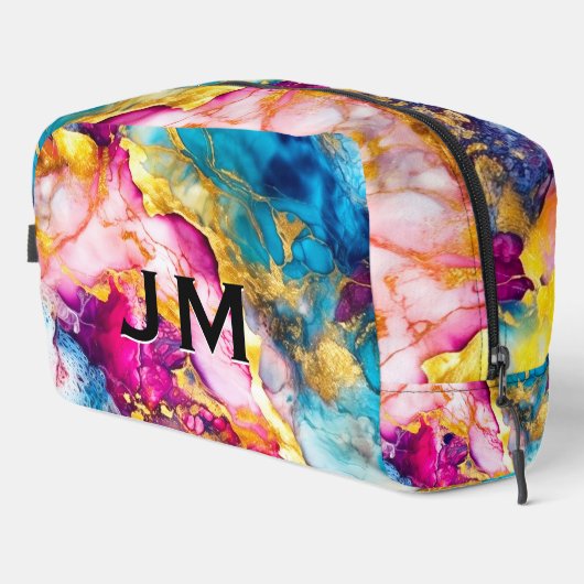 ピンクエレガントガーリーターコイズ大理石アートアクセサリー ドップキット (右コーナー)