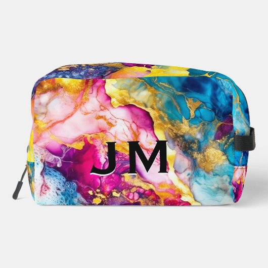 ピンクエレガントガーリーターコイズ大理石アートアクセサリー ドップキット (裏面)