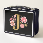 ピンクエレガントガーリーフローラ メタルランチボックス (正面)