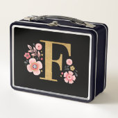 ピンクエレガントガーリーフローラ メタルランチボックス (正面)