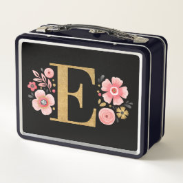 ピンクエレガントガーリーフローラ メタルランチボックス